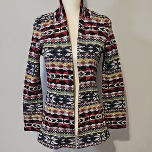 Colorful Patterned Open Cardigan
